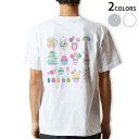 Tシャツ メンズ バックプリント半袖 ホワイト グレー デザイン XS S M L XL 2XL tシャツ ティーシャツ T shirt 015305 イースター たまご うさぎ ケーキ パステル