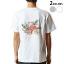 Tシャツ メンズ バックプリント半袖 ホワイト グレー デザイン XS S M L XL 2XL tシャツ ティーシャツ T shirt 015359 草 植物...