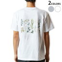 Tシャツ メンズ バックプリント半袖 ホワイト グレー デザイン XS S M L XL 2XL tシャツ ティーシャツ T shirt 015363 草 植物...