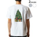Tシャツ メンズ バックプリント半袖 ホワイト グレー デザイン XS S M L XL 2XL tシャツ ティーシャツ T shirt 015843 クリスマ...