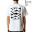 Tシャツ メンズ バックプリント半袖 ホワイト グレー デザイン XS S M L XL 2XL tシャツ ティーシャツ T shirt 016476 いるか　魚　シャチ