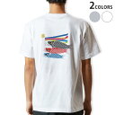 Tシャツ メンズ バックプリント半袖 ホワイト グレー デザイン XS S M L XL 2XL tシャツ ティーシャツ T shirt 017659 鯉のぼり...