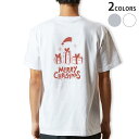 Tシャツ メンズ バックプリント半袖 ホワイト グレー デザイン XS S M L XL 2XL tシャツ ティーシャツ T shirt 017674 クリスマ...
