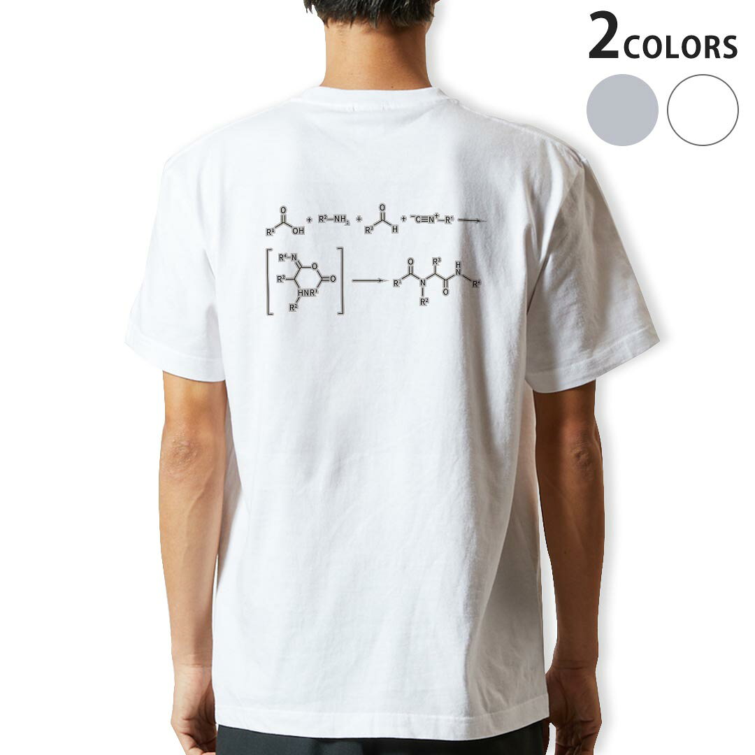 T-Shirts - Tシャツ メンズ バックプリント半袖 ホワイト グレー デザイン XS S M L XL 2XL tシャツ ティーシャツ T shirt 017702 Chemical formula　化学式