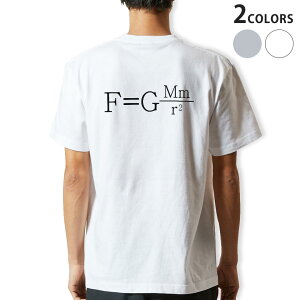 Tシャツ メンズ バックプリント半袖 ホワイト グレー デザイン XS S M L XL 2XL tシャツ ティーシャツ T shirt 017713 万有引力の法則