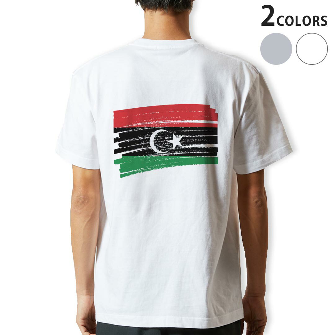 Tシャツ メンズ バックプリント半袖 ホワイト グレー デザイン XS S M L XL 2XL tシャツ ティーシャツ T shirt 018491 libya リビア