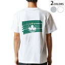 Tシャツ メンズ バックプリント半袖 ホワイト グレー デザイン XS S M L XL 2XL tシャツ ティーシャツ T shirt 018495 macau マカオ