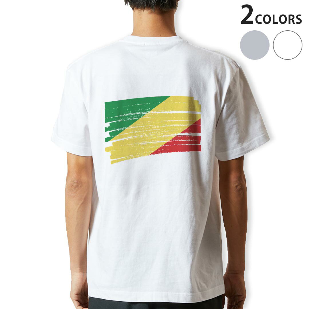 Tシャツ メンズ バックプリント半袖 ホワイト グレー デザイン XS S M L XL 2XL tシャツ ティーシャツ T shirt 018542 republic-of-congo コンゴ共和国