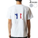 Tシャツ メンズ バックプリント半袖 ホワイト グレー デザイン XS S M L XL 2XL tシャツ ティーシャツ T shirt018828 国旗 france フランス