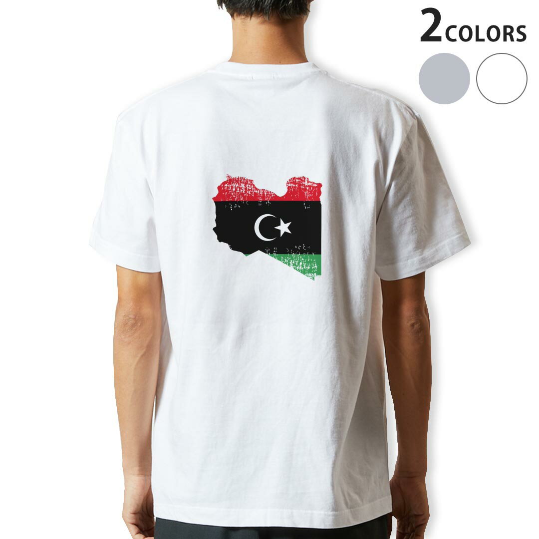 Tシャツ メンズ バックプリント半袖 ホワイト グレー デザイン XS S M L XL 2XL tシャツ ティーシャツ T shirt 018872 libya リビア