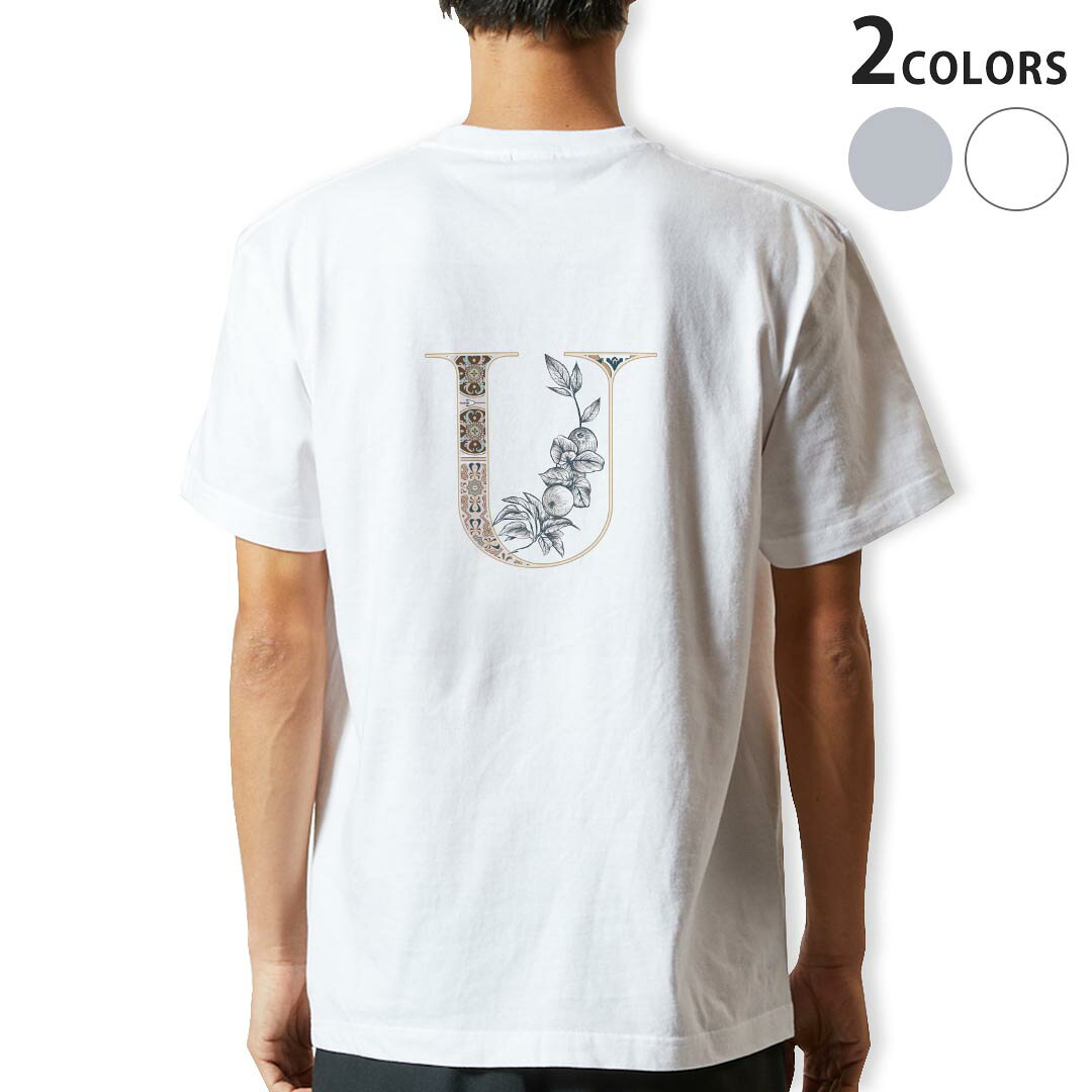 T-Shirts - Tシャツ メンズ バックプリント半袖 ホワイト グレー デザイン XS S M L XL 2XL tシャツ ティーシャツ T shirt 019165 文字 u アルファベット