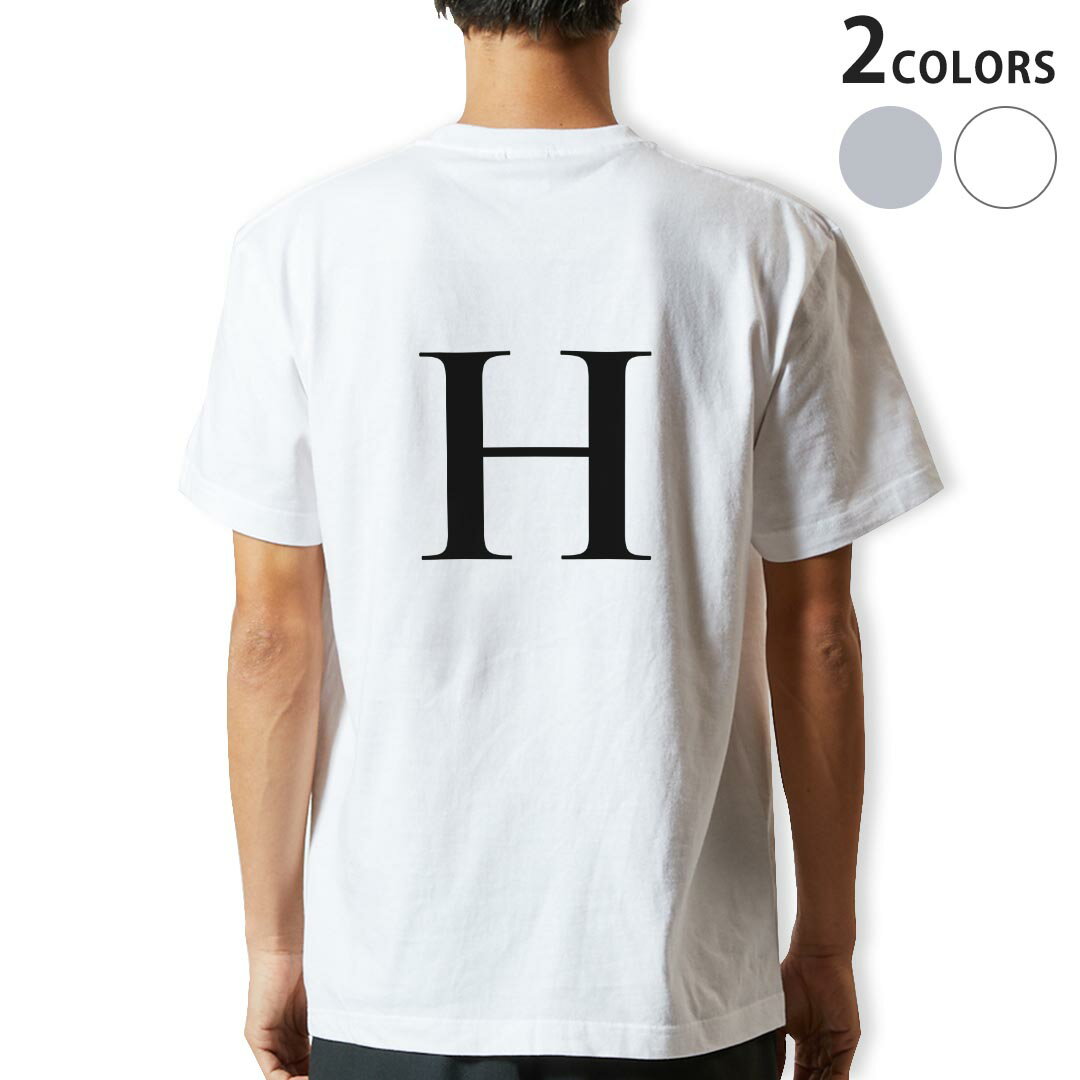 Tシャツ メンズ バックプリント半袖 ホワイト グレー デザイン XS S M L XL 2XL tシャツ ティーシャツ T shirt 019541 文字 h アルファベット