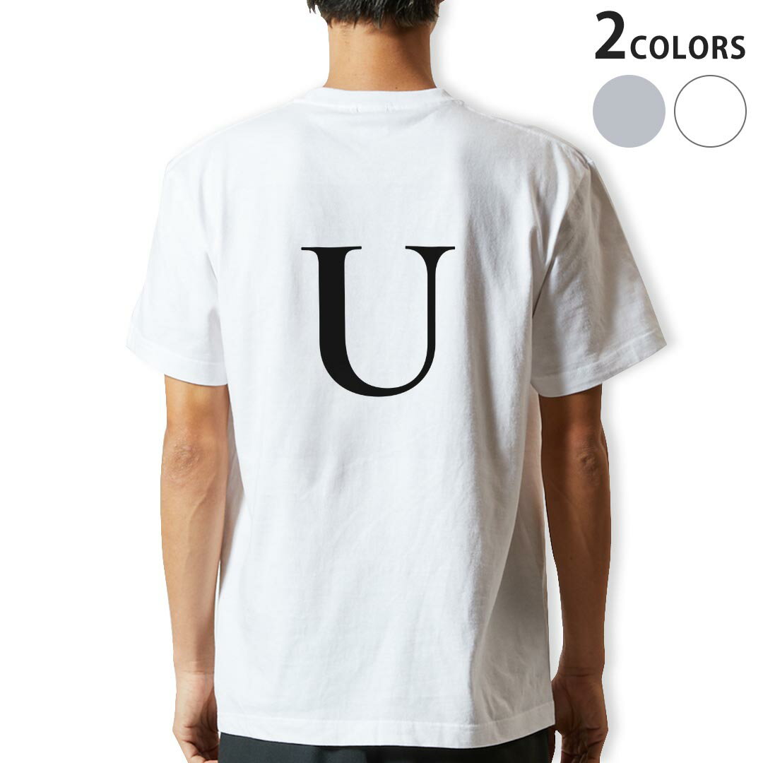 Short Sleeves - Tシャツ メンズ バックプリント半袖 ホワイト グレー デザイン XS S M L XL 2XL tシャツ ティーシャツ T shirt 019554 文字 u アルファベット