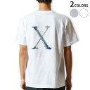 Tシャツ メンズ バックプリント半袖 ホワイト グレー デザイン XS S M L XL 2XL tシャツ ティーシャツ T shirt 019639 文字 x アルファベット(4)