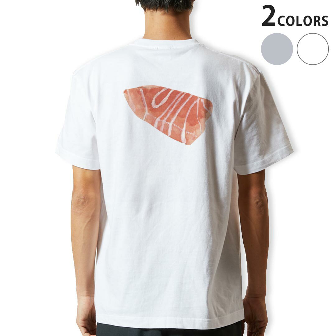Tシャツ メンズ バックプリント半袖 ホワイト グレー デザイン XS S M L XL 2XL tシャツ ティーシャツ T shirt 019891 お寿司 Sushi ご飯