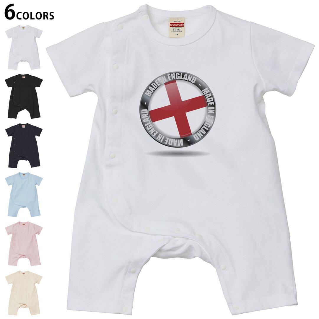 Short Sleeves - 選べる6カラー ロンパース カバーオール 赤ちゃん 半袖 デザイン 70cm 80cm　rompers ベビー 新生児 キッズ 70サイズ 80サイズ ギフト マタニティ 妊婦 出産祝い プレママ ティーシャツ T shirt 000928 イングランド　国旗