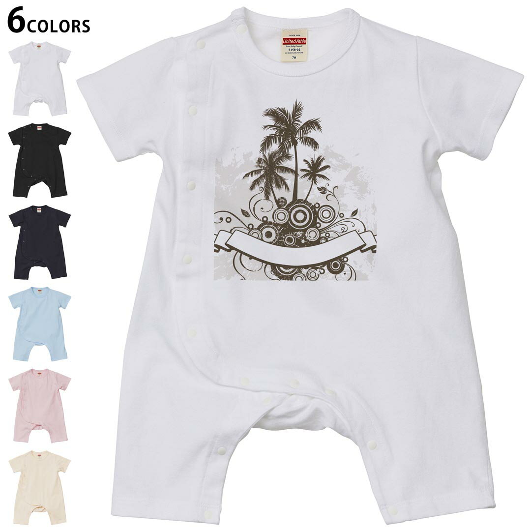 選べる6カラー ロンパース カバーオール 赤ちゃん 半袖 デザイン 70cm 80cm　rompers ベビー 新生児 キ..