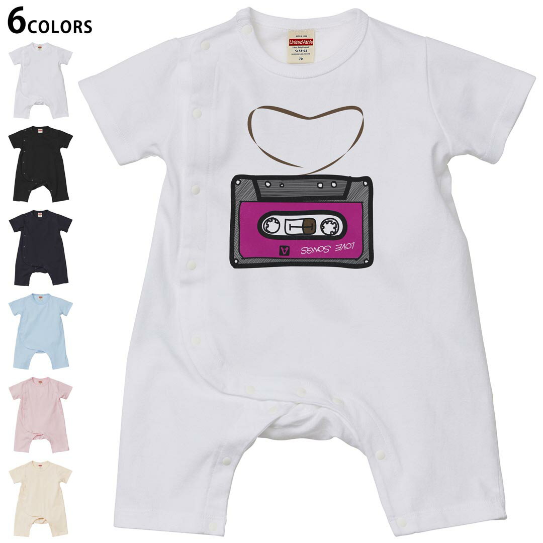 選べる6カラー ロンパース カバーオール 赤ちゃん 半袖 デザイン 70cm 80cm　rompers ベビー 新生児 キ..