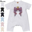選べる6カラー ロンパース カバーオール 赤ちゃん 半袖 デザイン 70cm 80cm rompers ベビー 新生児 キッズ 70サイズ 80サイズ ギフト マタニティ 妊婦 出産祝い プレママ ティーシャツ T shirt 002702 ハート 羽 翼(4)