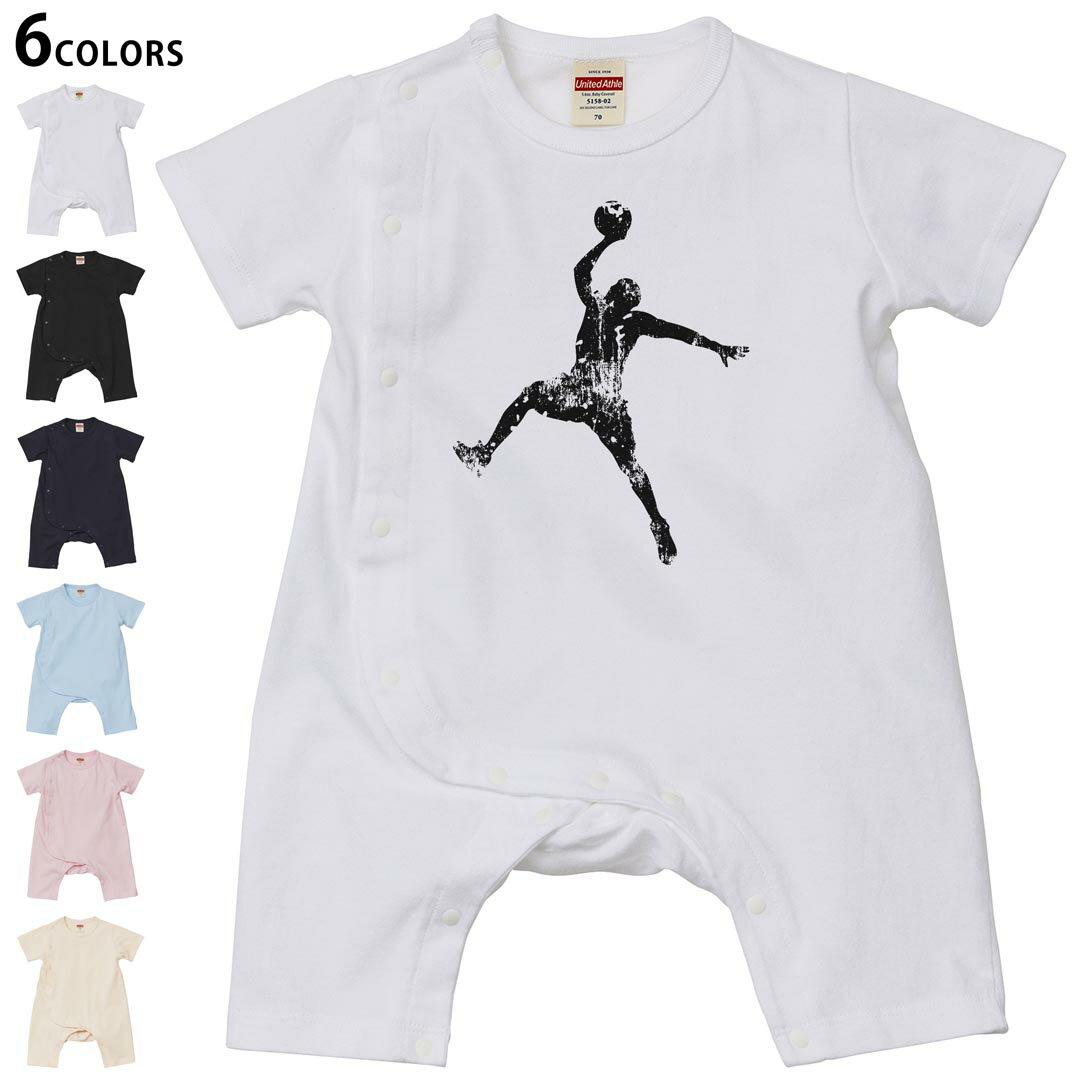 Short Sleeves - 選べる6カラー ロンパース カバーオール 赤ちゃん 半袖 デザイン 70cm 80cm　rompers ベビー 新生児 キッズ 70サイズ 80サイズ ギフト マタニティ 妊婦 出産祝い プレママ ティーシャツ T shirt 020042 スポーツ バスケット