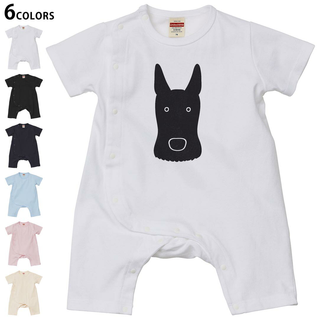 Short Sleeves - 選べる6カラー ロンパース カバーオール 赤ちゃん 半袖 デザイン 70cm 80cm　rompers ベビー 新生児 キッズ 70サイズ 80サイズ ギフト マタニティ 妊婦 出産祝い プレママ ティーシャツ T shirt 022506 犬 dog かわいい