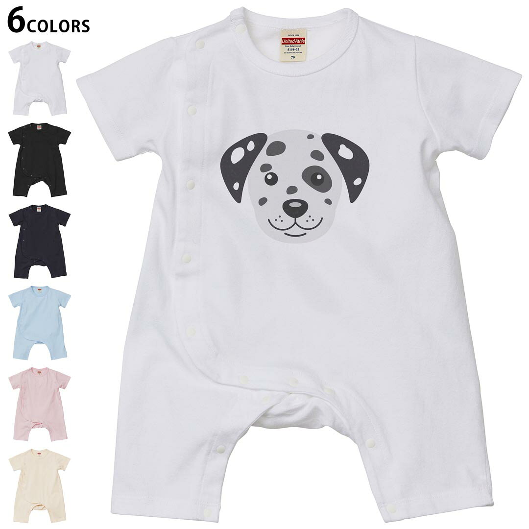 Short Sleeves - 選べる6カラー ロンパース カバーオール 赤ちゃん 半袖 デザイン 70cm 80cm　rompers ベビー 新生児 キッズ 70サイズ 80サイズ ギフト マタニティ 妊婦 出産祝い プレママ ティーシャツ T shirt 022573 犬 dog かわいい