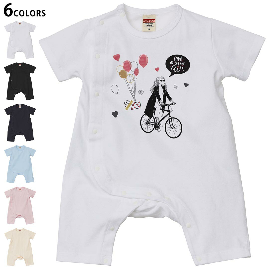 選べる6カラー ロンパース カバーオール 赤ちゃん 半袖 デザイン 70cm 80cm　rompers ベビー 新生児 キ..