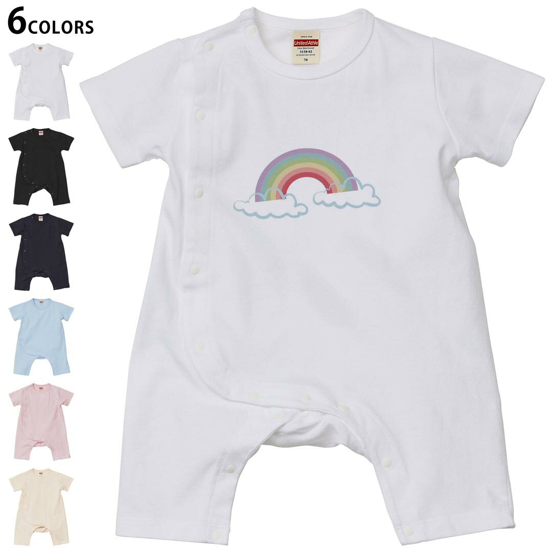 選べる6カラー ロンパース カバーオール 赤ちゃん 半袖 デザイン 70cm 80cm　rompers ベビー 新生児 キ..