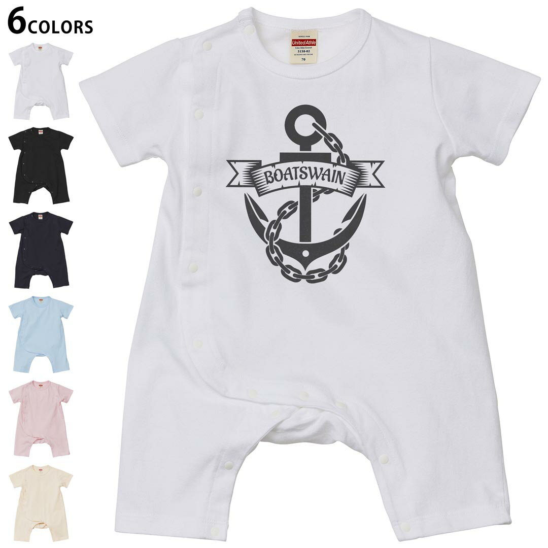 Short Sleeves - 選べる6カラー ロンパース カバーオール 赤ちゃん 半袖 デザイン 70cm 80cm　rompers ベビー 新生児 キッズ 70サイズ 80サイズ ギフト マタニティ 妊婦 出産祝い プレママ ティーシャツ T shirt 032142 錨 イカリ