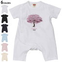選べる6カラー ロンパース カバーオール 赤ちゃん 半袖 デザイン 70cm 80cm rompers ベビー 新生児 キッズ 70サイズ 80サイズ ギフト マタニティ 妊婦 出産祝い プレママ ティーシャツ T shirt 032222 桜 sakura