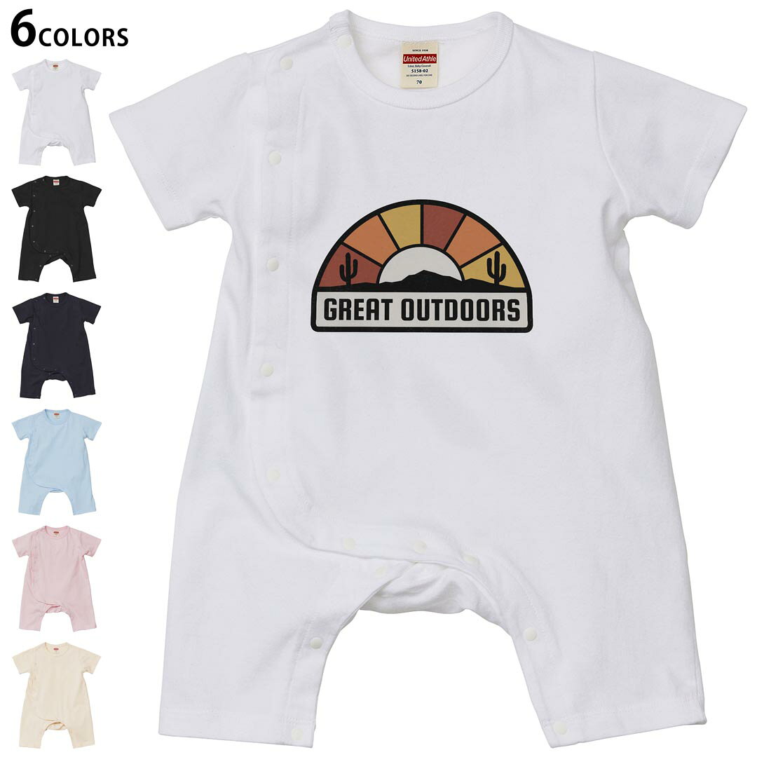 選べる6カラー ロンパース カバーオール 赤ちゃん 半袖 デザイン 70cm 80cm rompers ベビー 新生児 キッズ 70サイズ 80サイズ ギフト マタニティ 妊婦 出産祝い プレママ ティーシャツ T shirt 032283 ワッペン アウトドアステッカー