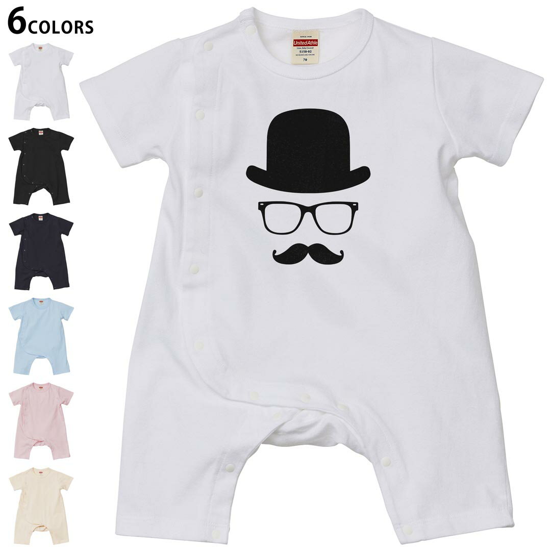 選べる6カラー ロンパース カバーオール 赤ちゃん 半袖 デザイン 70cm 80cm　rompers ベビー 新生児 キ..