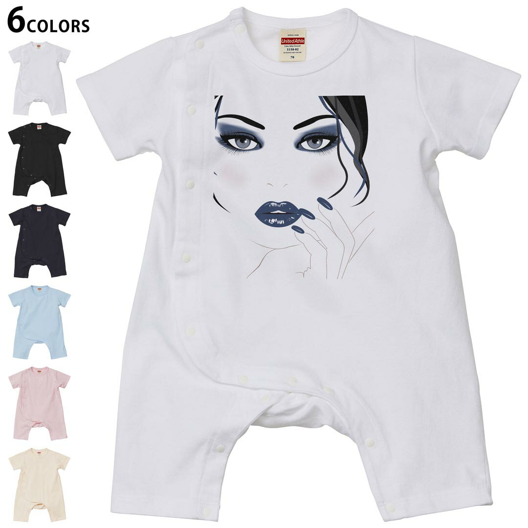Short Sleeves - 選べる6カラー ロンパース カバーオール 赤ちゃん 半袖 デザイン 70cm 80cm　rompers ベビー 新生児 キッズ 70サイズ 80サイズ ギフト マタニティ 妊婦 出産祝い プレママ ティーシャツ T shirt 008042 イラスト　人物　青　ブルー