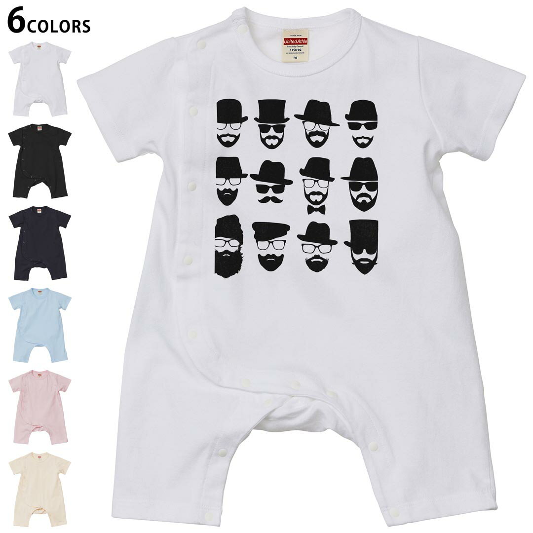 選べる6カラー ロンパース カバーオール 赤ちゃん 半袖 デザイン 70cm 80cm　rompers ベビー 新生児 キ..