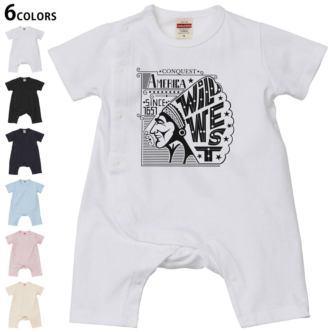 選べる6カラー ロンパース カバーオール 赤ちゃん 半袖 デザイン 70cm 80cm　rompers ベビー 新生児 キッズ 70サイズ 80サイズ ギフト マタニティ 妊婦 出産祝い プレママ ティーシャツ T shirt 010603 アメリカ　英語　人物