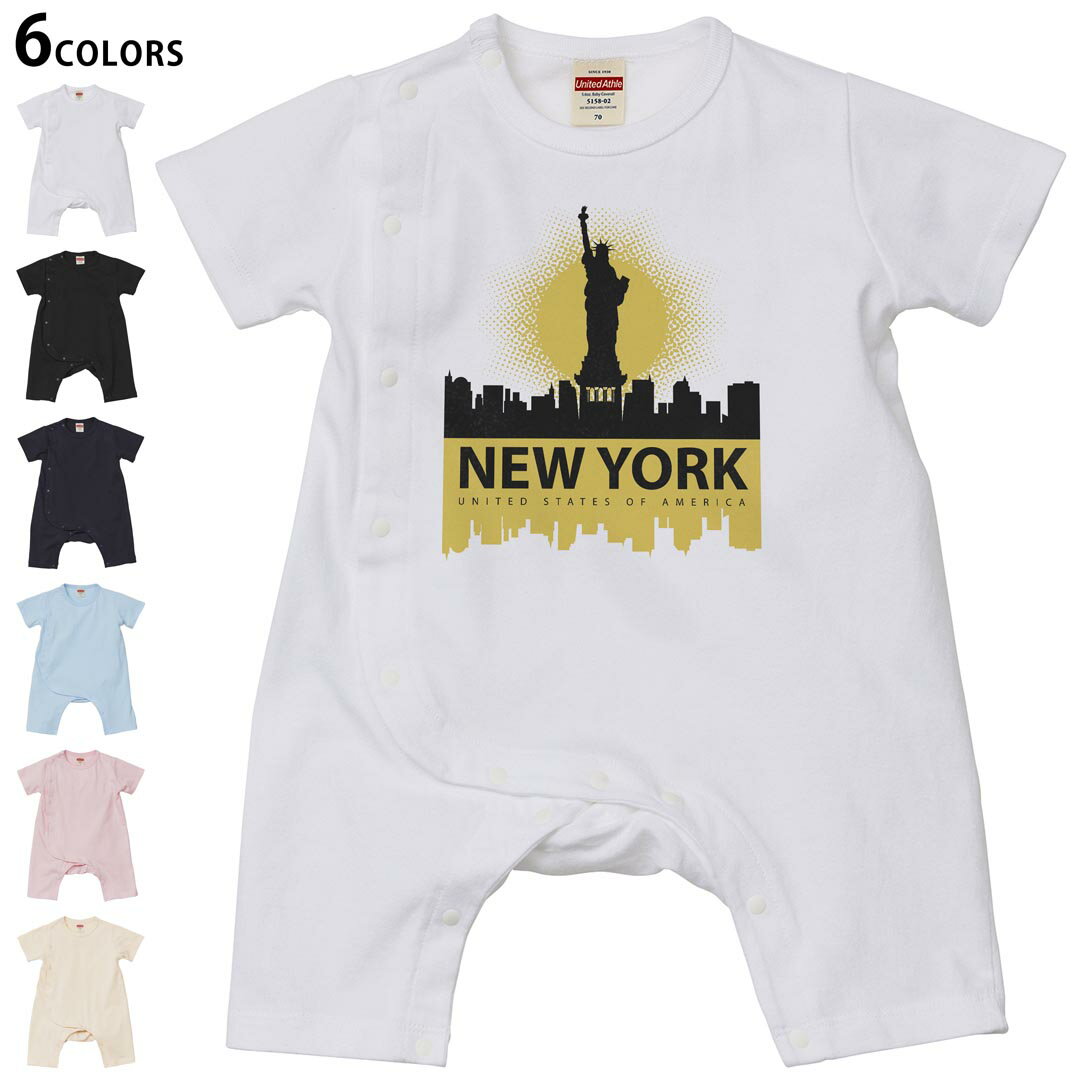 選べる6カラー ロンパース カバーオール 赤ちゃん 半袖 デザイン 70cm 80cm　rompers ベビー 新生児 キ..