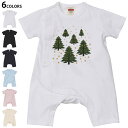 選べる6カラー ロンパース カバーオール 赤ちゃん 半袖 デザイン 70cm 80cm rompers ベビー 新生児 キッズ 70サイズ 80サイズ ギフト マタニティ 妊婦 出産祝い プレママ ティーシャツ T shirt 013723 クリスマス ツリー