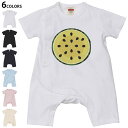 選べる6カラー ロンパース カバーオール 赤ちゃん 半袖 デザイン 70cm 80cm rompers ベビー 新生児 キッズ 70サイズ 80サイズ ギフト マタニティ 妊婦 出産祝い プレママ ティーシャツ T shirt 014412 スイカ 黄色 夏
