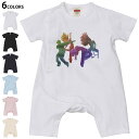 選べる6カラー ロンパース カバーオール 赤ちゃん 半袖 デザイン 70cm 80cm rompers ベビー 新生児 キッズ 70サイズ 80サイズ ギフト マタニティ 妊婦 出産祝い プレママ ティーシャツ T shirt 014753 ダンス レインボー シルエット