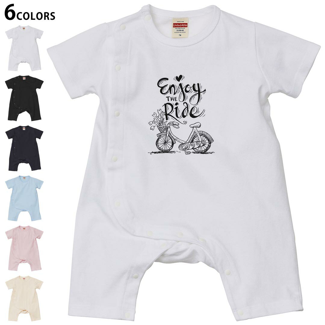 選べる6カラー ロンパース カバーオール 赤ちゃん 半袖 デザイン 70cm 80cm　rompers ベビー 新生児 キ..