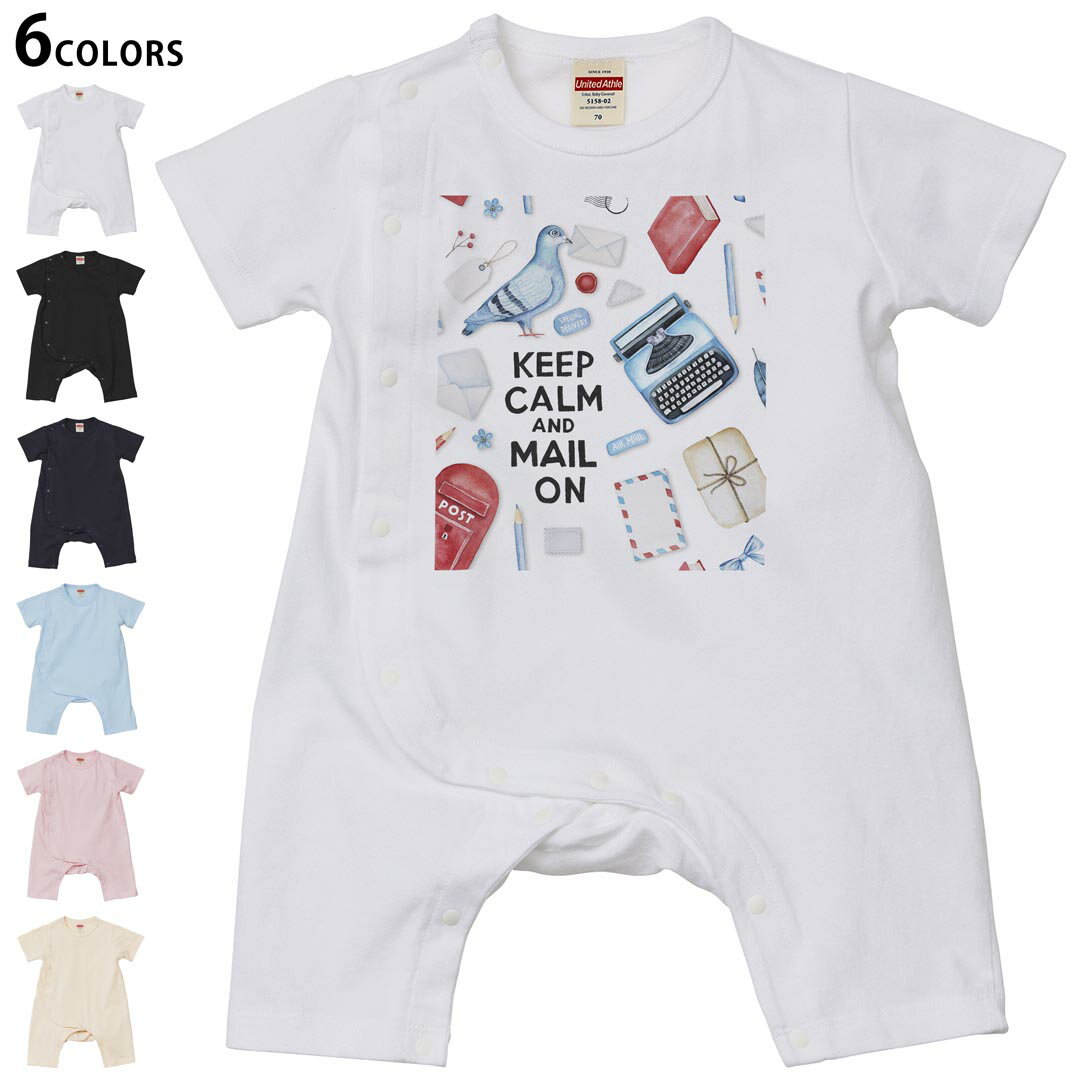 乐天商城 - 選べる6カラー ロンパース カバーオール 赤ちゃん 半袖 デザイン 70cm 80cm　rompers ベビー 新生児 キッズ 70サイズ 80サイズ ギフト マタニティ 妊婦 出産祝い プレママ ティーシャツ T shirt 016037 手紙　ポスト　鳩