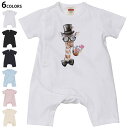 選べる6カラー ロンパース カバーオール 赤ちゃん 半袖 デザイン 70cm 80cm rompers ベビー 新生児 キッズ 70サイズ 80サイズ ギフト マタニティ 妊婦 出産祝い プレママ ティーシャツ T shirt 017750 麒麟 きりん Giraffe 動物