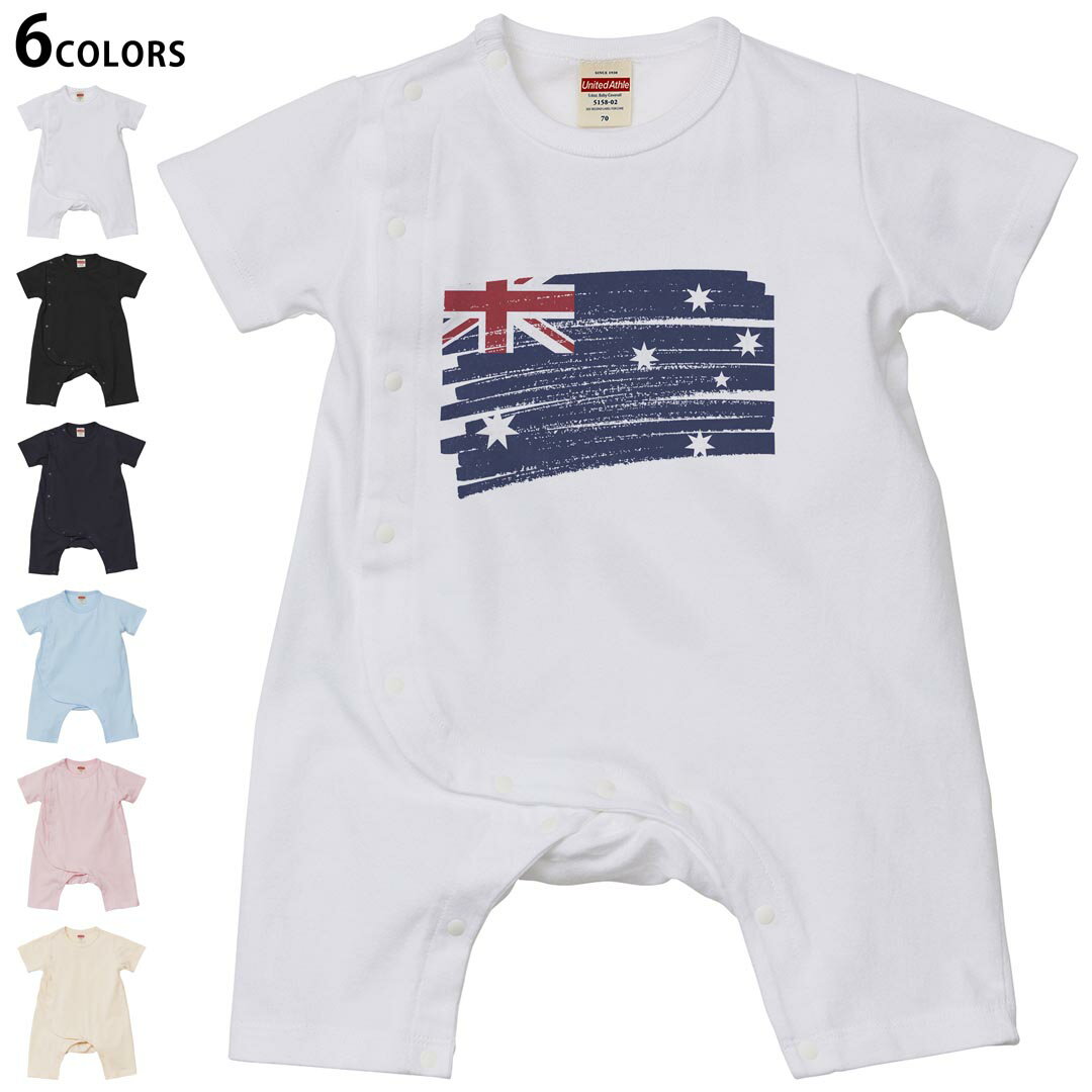 選べる6カラー ロンパース カバーオール 赤ちゃん 半袖 デザイン 70cm 80cm　rompers ベビー 新生児 キッズ 70サイズ 80サイズ ギフト マタニティ 妊婦 出産祝い プレママ ティーシャツ T shirt 018388 australia オーストラリア