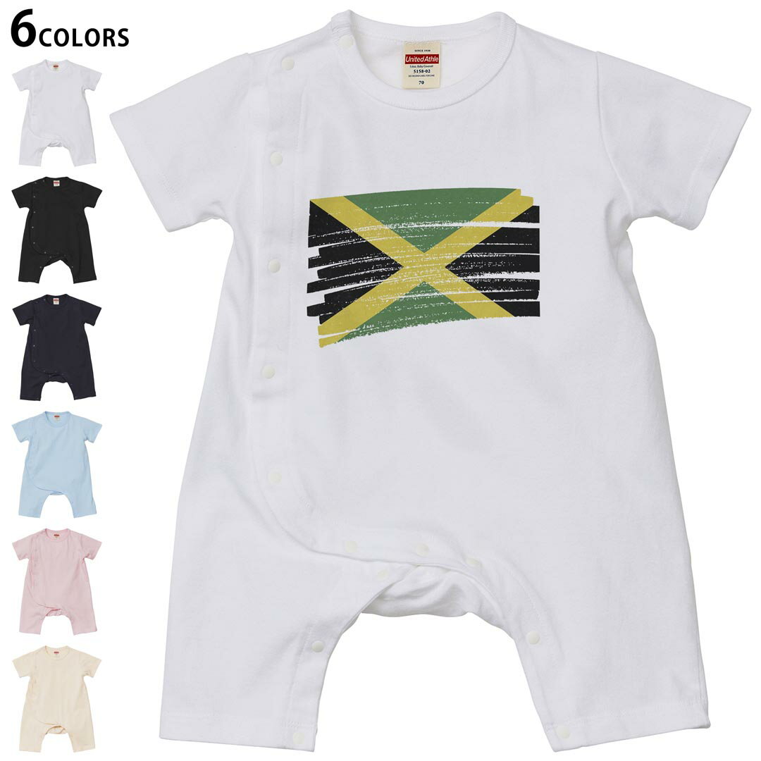 選べる6カラー ロンパース カバーオール 赤ちゃん 半袖 デザイン 70cm 80cm　rompers ベビー 新生児 キッズ 70サイズ 80サイズ ギフト マタニティ 妊婦 出産祝い プレママ ティーシャツ T shirt 018477 jamaica ジャマイカ