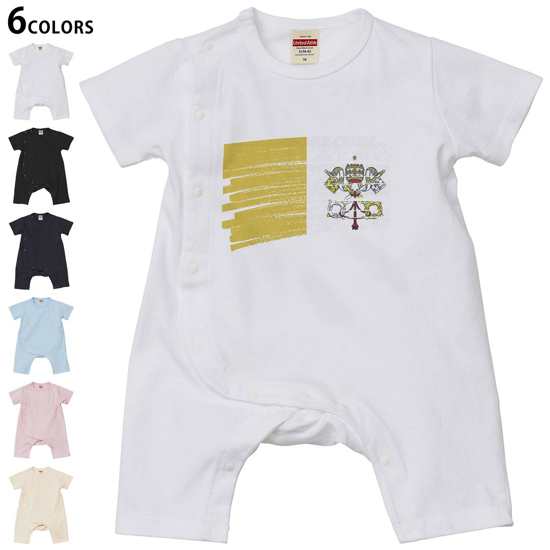 Short Sleeves - 選べる6カラー ロンパース カバーオール 赤ちゃん 半袖 デザイン 70cm 80cm　rompers ベビー 新生児 キッズ 70サイズ 80サイズ ギフト マタニティ 妊婦 出産祝い プレママ ティーシャツ T shirt 018597 vatican バチカン