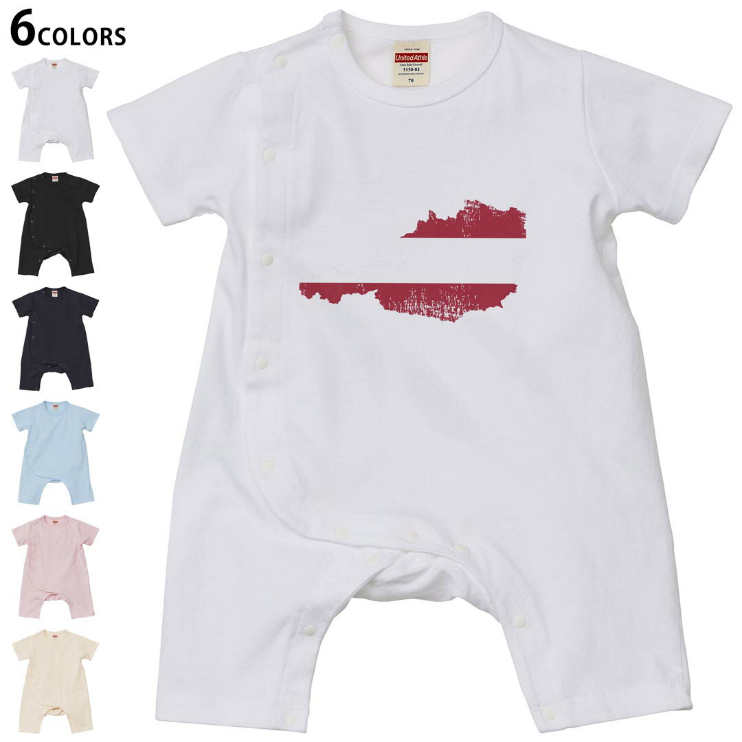 選べる6カラー ロンパース カバーオール 赤ちゃん 半袖 デザイン 70cm 80cm　rompers ベビー 新生児 キッズ 70サイズ 80サイズ ギフト マタニティ 妊婦 出産祝い プレママ ティーシャツ T shirt 018766 austria オーストリア