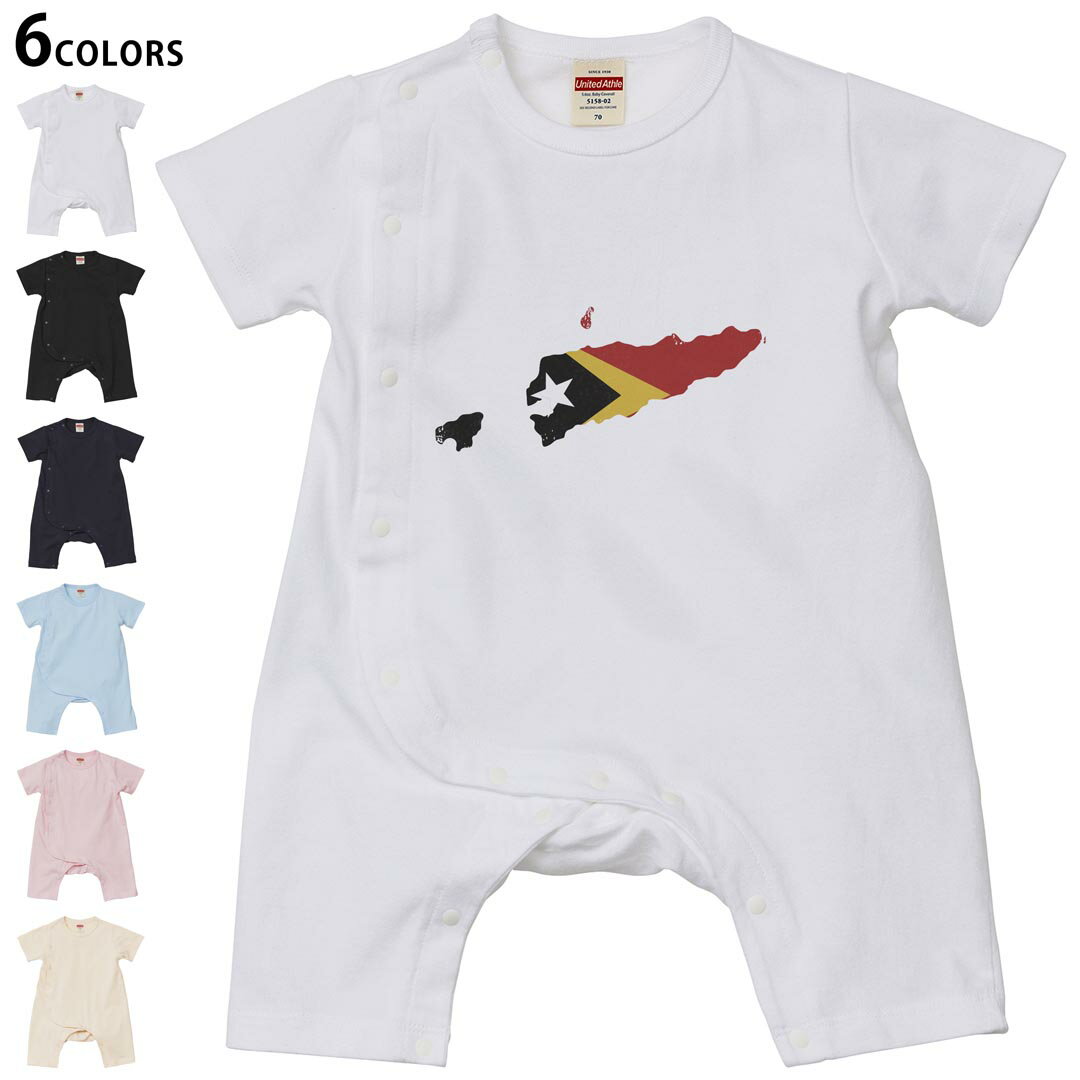Short Sleeves - 選べる6カラー ロンパース カバーオール 赤ちゃん 半袖 デザイン 70cm 80cm　rompers ベビー 新生児 キッズ 70サイズ 80サイズ ギフト マタニティ 妊婦 出産祝い プレママ ティーシャツ T shirt 018816 east-timor 東ティモール