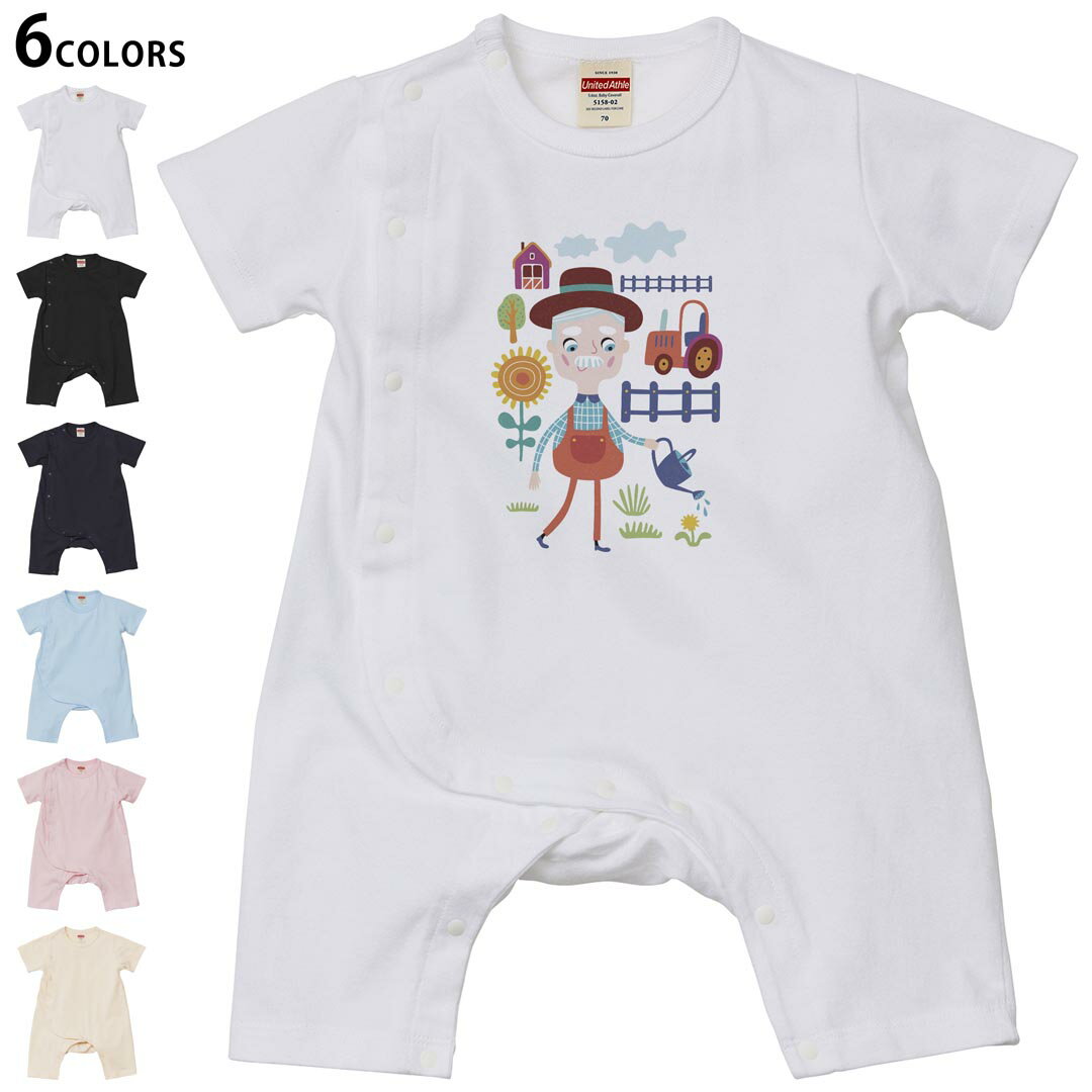 Short Sleeves - 選べる6カラー ロンパース カバーオール 赤ちゃん 半袖 デザイン 70cm 80cm　rompers ベビー 新生児 キッズ 70サイズ 80サイズ ギフト マタニティ 妊婦 出産祝い プレママ ティーシャツ T shirt 019097 アニマル キッズ