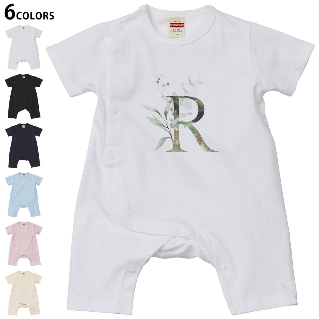 Short Sleeves - 選べる6カラー ロンパース カバーオール 赤ちゃん 半袖 デザイン 70cm 80cm　rompers ベビー 新生児 キッズ 70サイズ 80サイズ ギフト マタニティ 妊婦 出産祝い プレママ ティーシャツ T shirt 019135 文字 r アルファベット