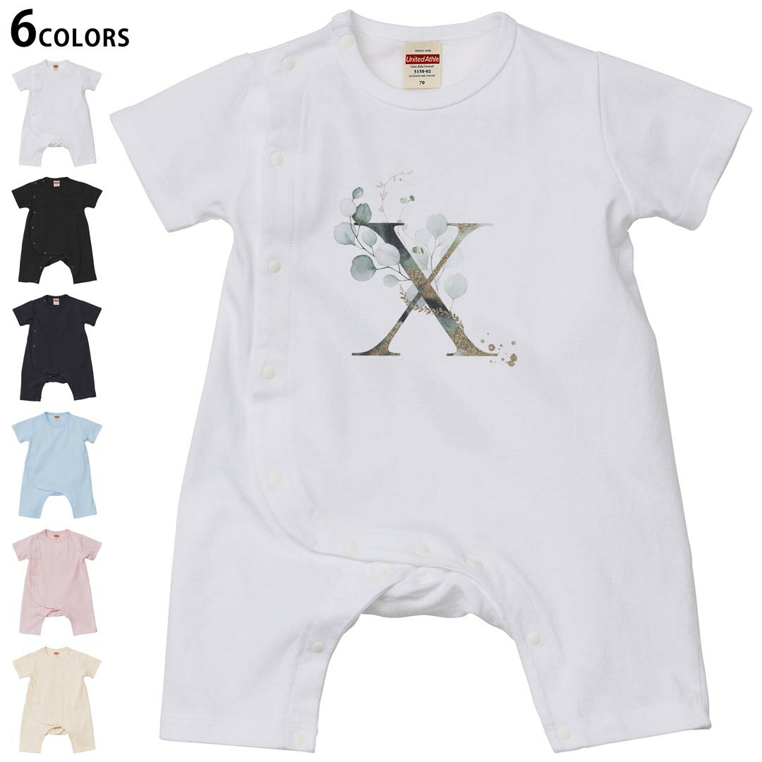 Other - 選べる6カラー ロンパース カバーオール 赤ちゃん 半袖 デザイン 70cm 80cm　rompers ベビー 新生児 キッズ 70サイズ 80サイズ ギフト マタニティ 妊婦 出産祝い プレママ ティーシャツ T shirt 019141 文字 x アルファベット